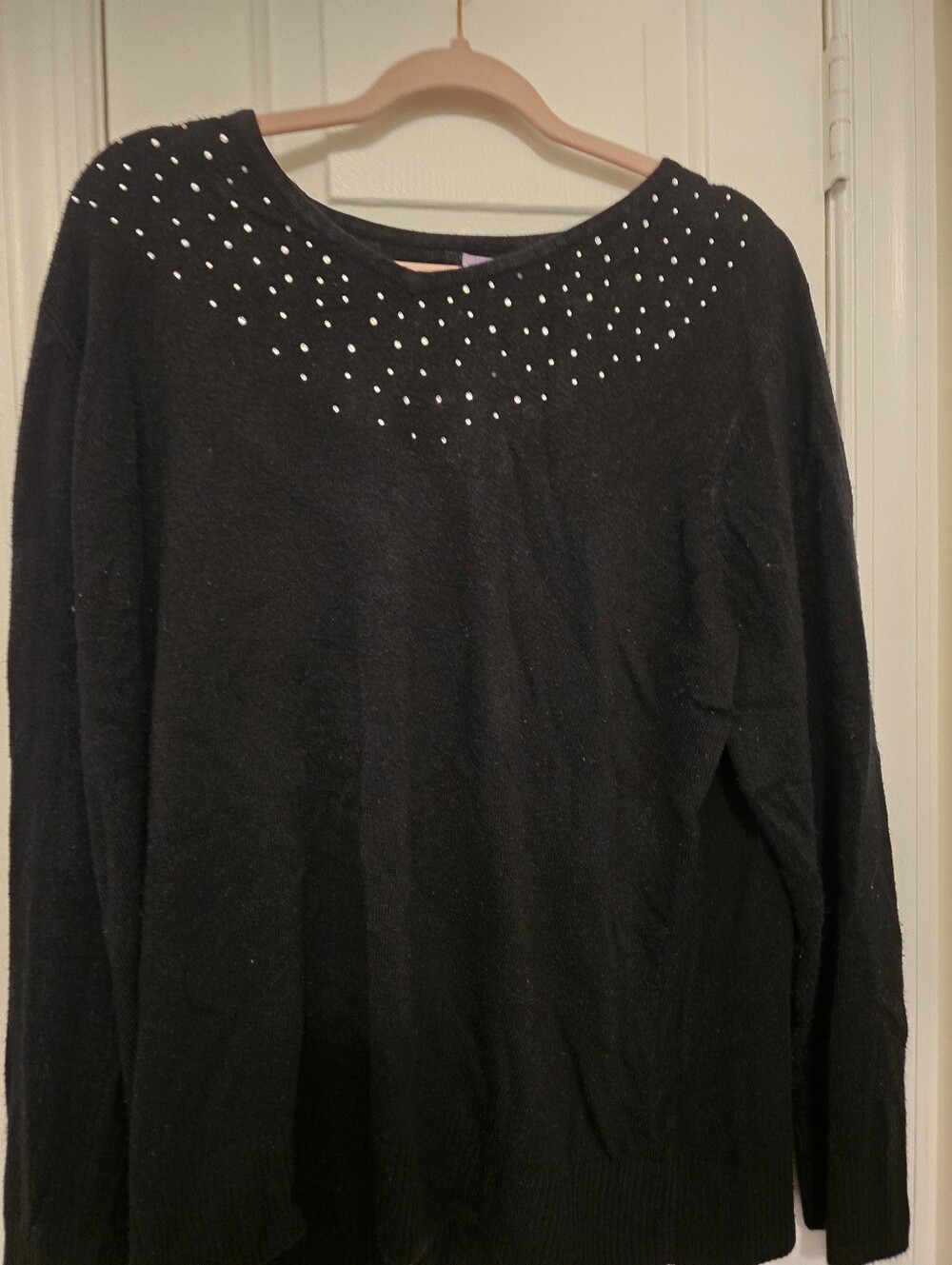 Laura Scott Jewel Studded Sweater 1X